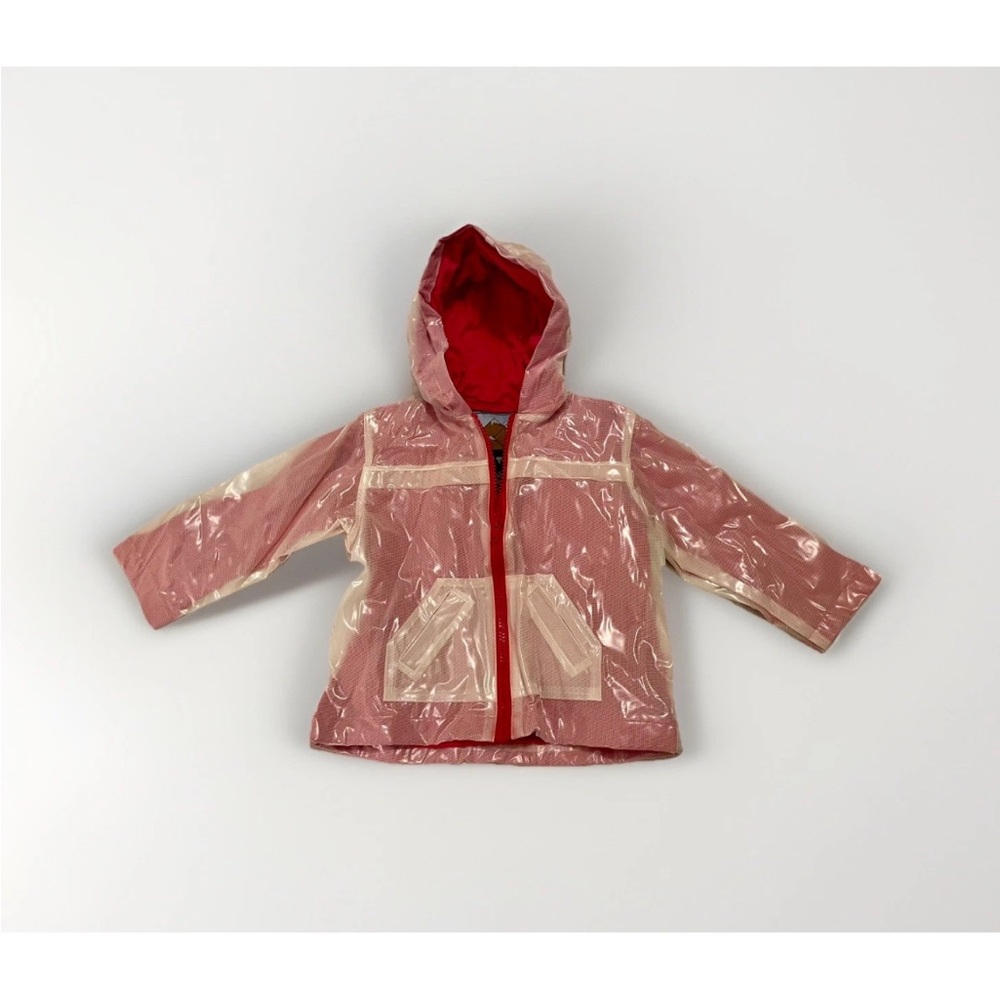 VTG Unisex Boys Y2K 90s 80s High Terrain PVC Red Raincoat Jacket Size 3T GUC